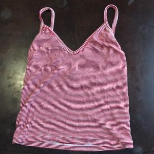 red and white stripped crop top